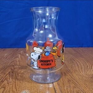 Vintage 1966 Anchor Hocking Peanuts Snoopy's Kitchen Juice Pitcher **NO LID**
